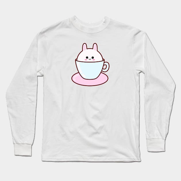 Cute Bunny in a Cup Long Sleeve T-Shirt by ArtsyDecals